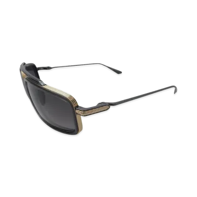 Chrome Hearts 61 20-124 Double Bridge Oval Frame Sunglasses "Black/Silver"