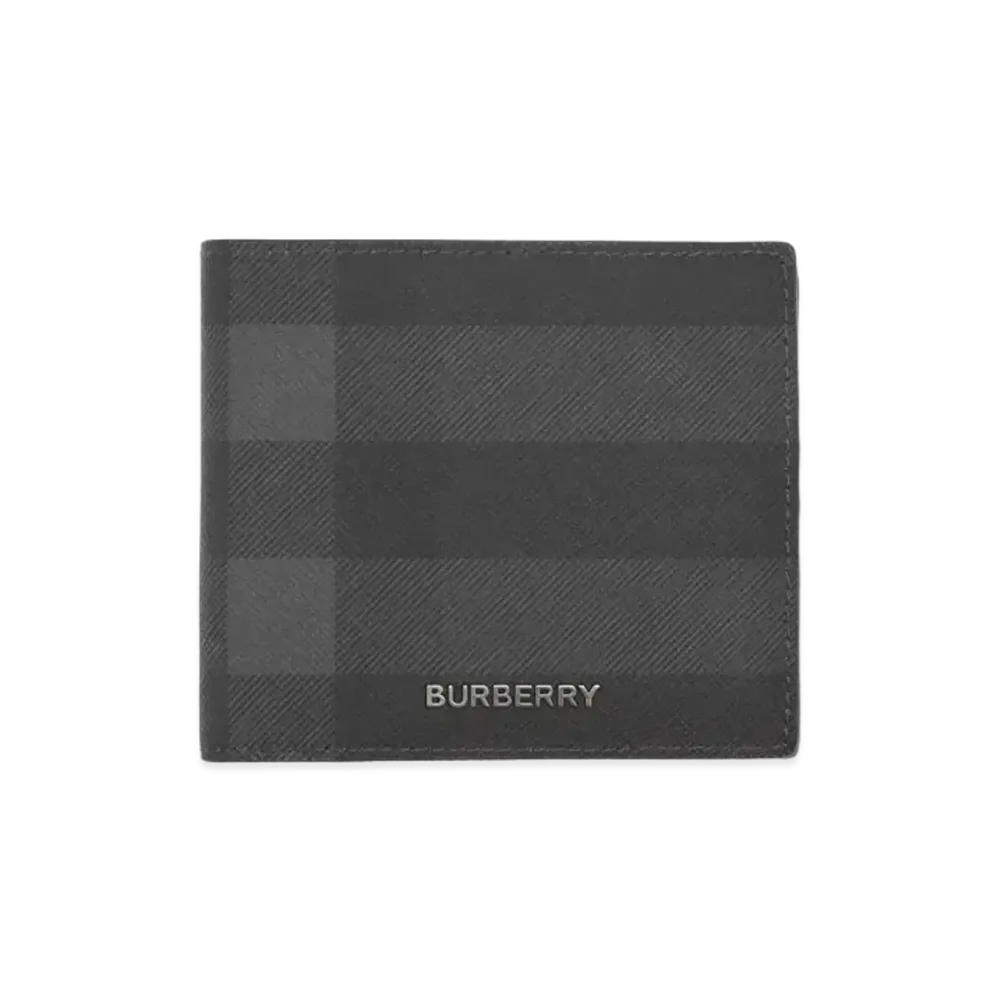 Burberry Check International Befold Coin Wallet "Charcoal"