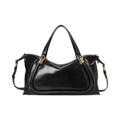 Chloe Paraty 24 Bag In Shiny Leather "Black"