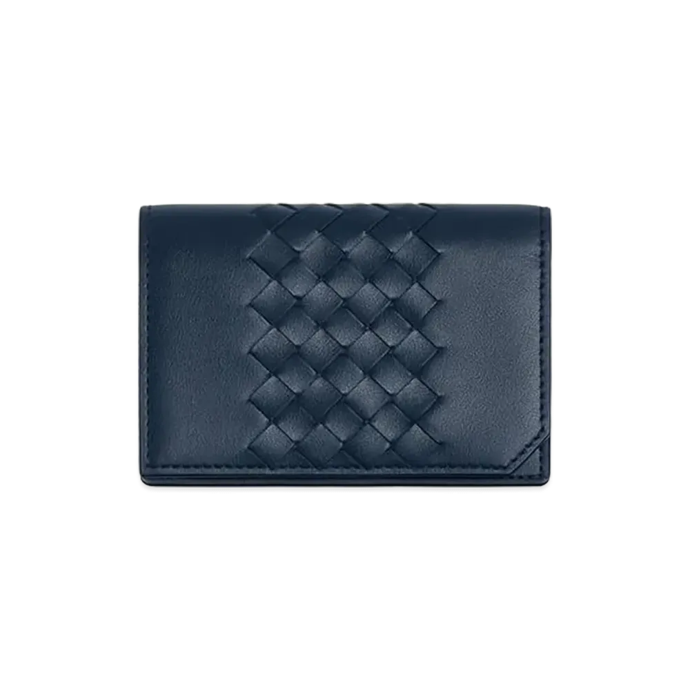 Bottega Veneta Intrecciato Piccolo Business Card Case "Neptune"
