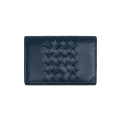 Bottega Veneta Intrecciato Piccolo Business Card Case "Neptune"