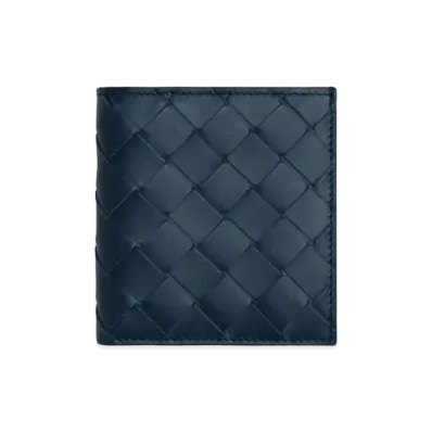 Bottega Veneta Slim Bi-Fold Wallet "Deep Blue"