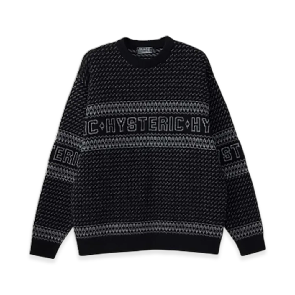HYSTERIC GLAMOUR Hysteric Logo Jacquard Sweater "Black"