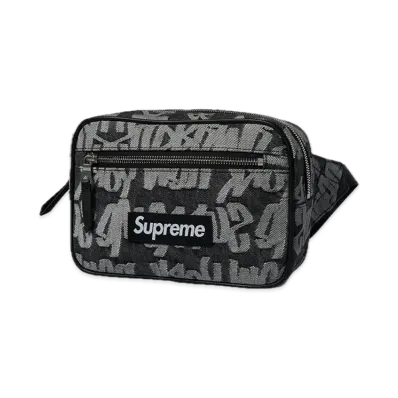 Supreme Fat Tip Jacquard Denim Waist Bag "Black"