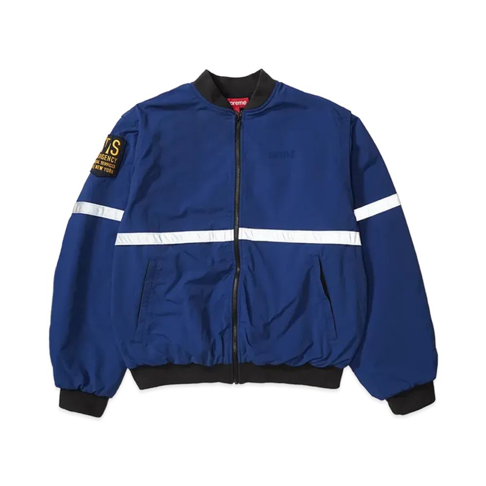 Supreme Zip-Off Sleeve Reflective Stripe Jacket "Navy"