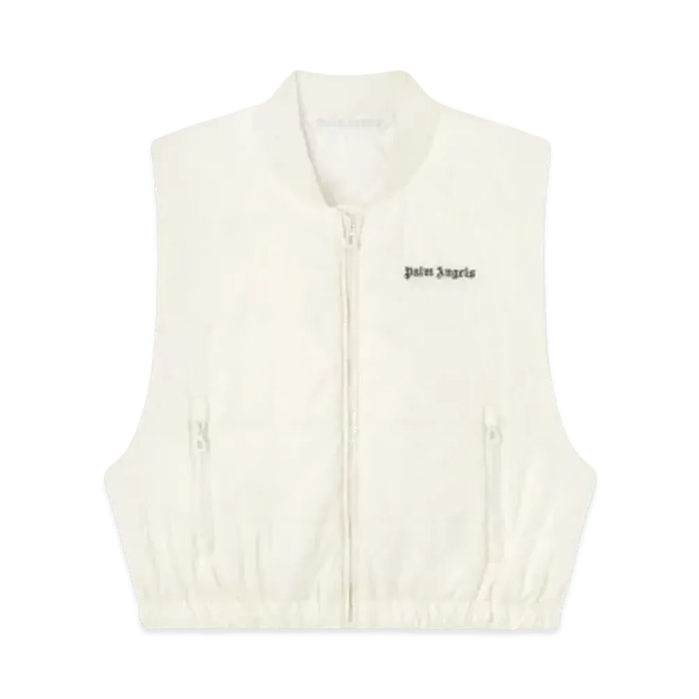 PALM ANGELS Logo Down Vest "Off White/Black "