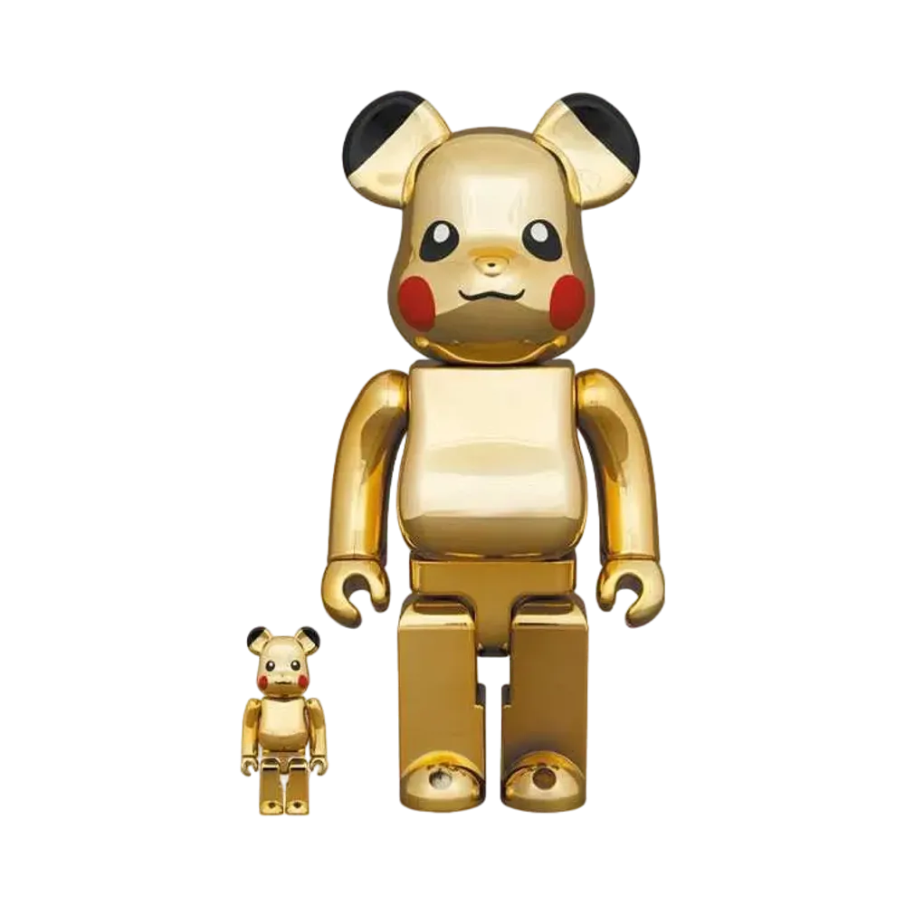 Bearbrick Pika-Chu GOLD CHROME Ver.100%&400%