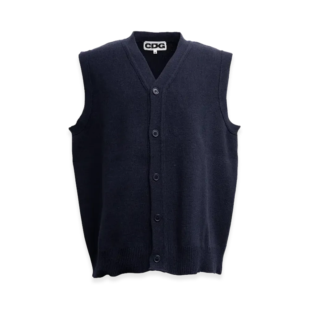 COMME des GARCONS CDG Oversized Cardigan Vest "Navy"