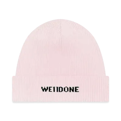 WE11DONE Logo Knit Beanie "Light Pink"