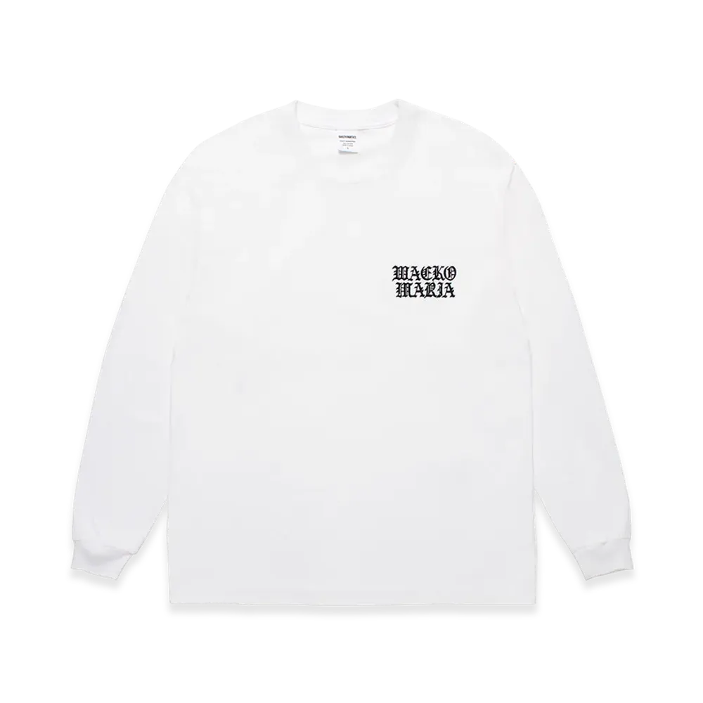WACKO MARIA Washed Heavy Weight Long Sleeve T-Shirt "White"