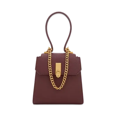 CHARLES & KEITH Rocket Chain Link Trapeze Bag "Burgundy"
