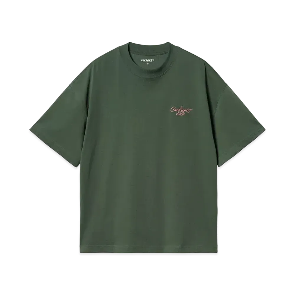 Carhartt WIP S/S Signature Script T-Shirt "Sycamore Tree/Dusty Rose"