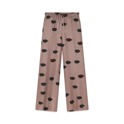 STELLA McCARTNEY Oversized Lips Print Pants "Ashy Mauve"