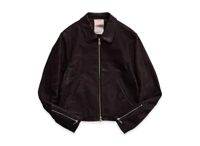 NICENESS Sumner Oiled Leather Riding Jacket "Choco"