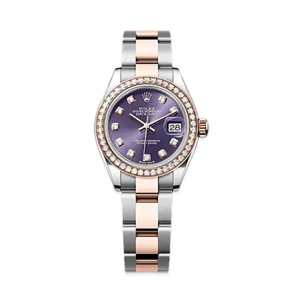 ROLEX Lady-Datejust 28mm Oystersteel & Everose Gold Diamond 279381RBR "Aubergine"