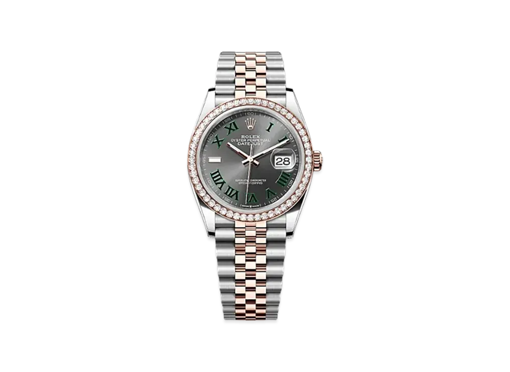 ROLEX Datejust 36mm Oystersteel & Everose Gold Diamond 126281RBR "Slate"