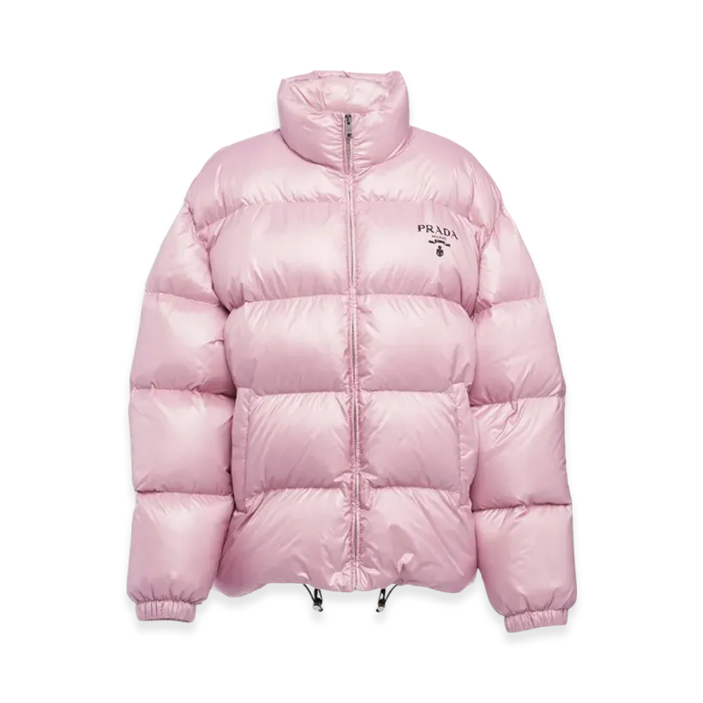 PRADA Women's Re-Nylon Down Jacket "Alabaster Pink"