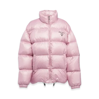 PRADA Women's Re-Nylon Down Jacket "Alabaster Pink"