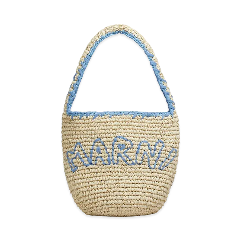 MARNI Nassa Small Hobo Bag "Natural/Light Blue"