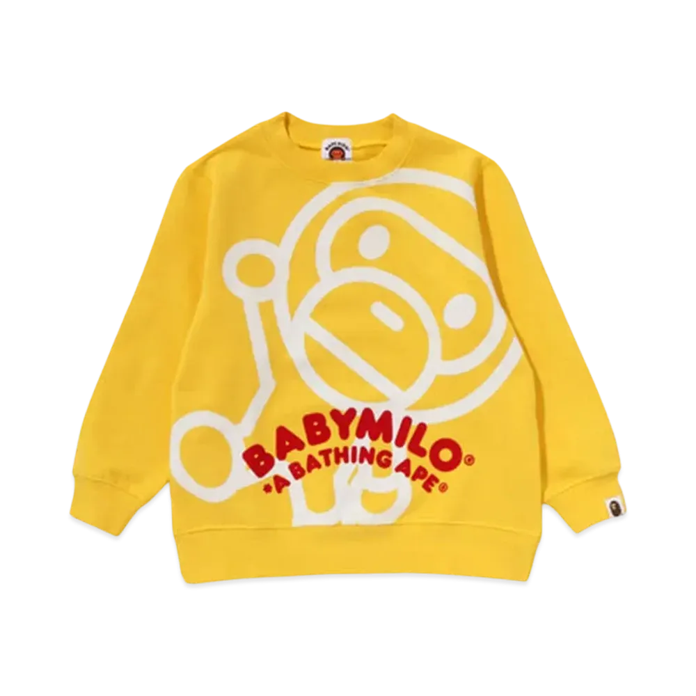 A BATHING APE Big Baby Milo Crewneck Sweatshirt "Yellow"