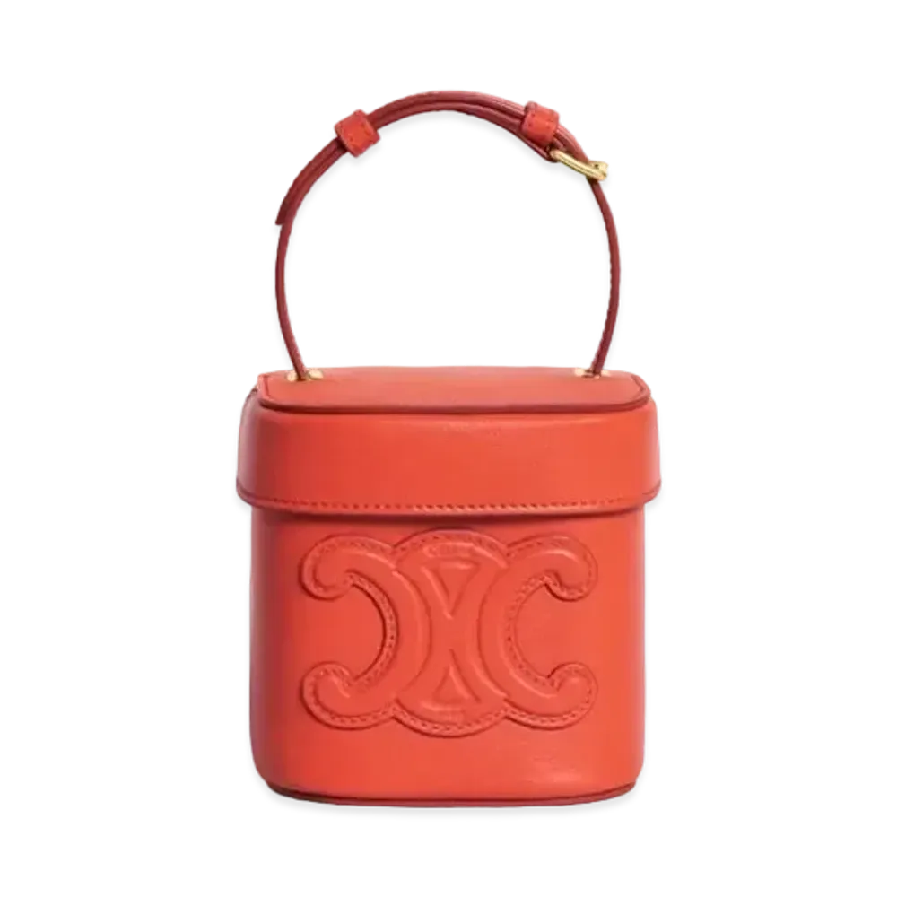 CELINE Small Box Cuir Triomphe In Smooth Calfskin "Bright Red"