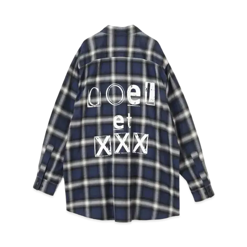 GOD SELECTION XXX x COEL Ombre Check Shirt "Blue"