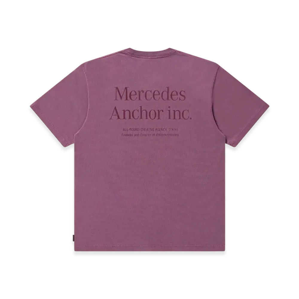 Mercedes Anchor inc. Pigment Dye Logo Tee "Burgandy"