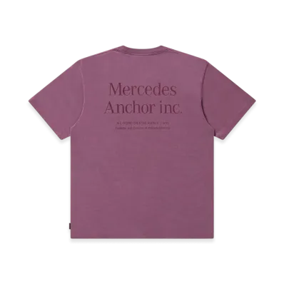 Mercedes Anchor inc. Pigment Dye Logo Tee "Burgandy"