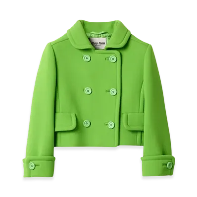 MIU MIU Women's Double-Breasted Natte Jacket "Apple Green"