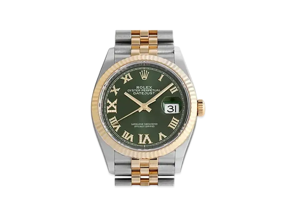 ロレックス デイトジャスト 36 グリーン文字盤 126233