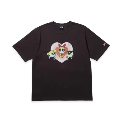 NEW ERA S/S Washed Cotton T-Shirt The Powerpuff Girls Heart "Ink Black"