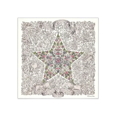 Dior Around the World 90 Square Scarf Silk Twill "Pink/Multi Color"