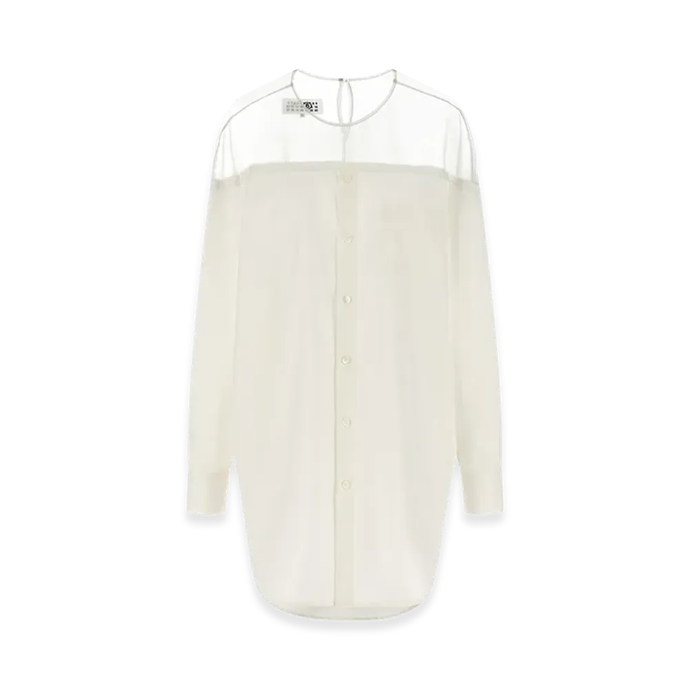 MM6 Maison Margiela Women's Tulle Insert Shirt "White"