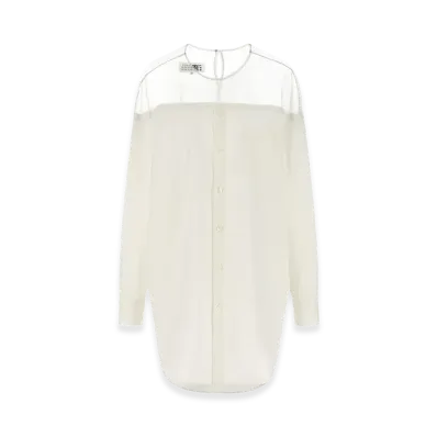 MM6 Maison Margiela Women's Tulle Insert Shirt "White"