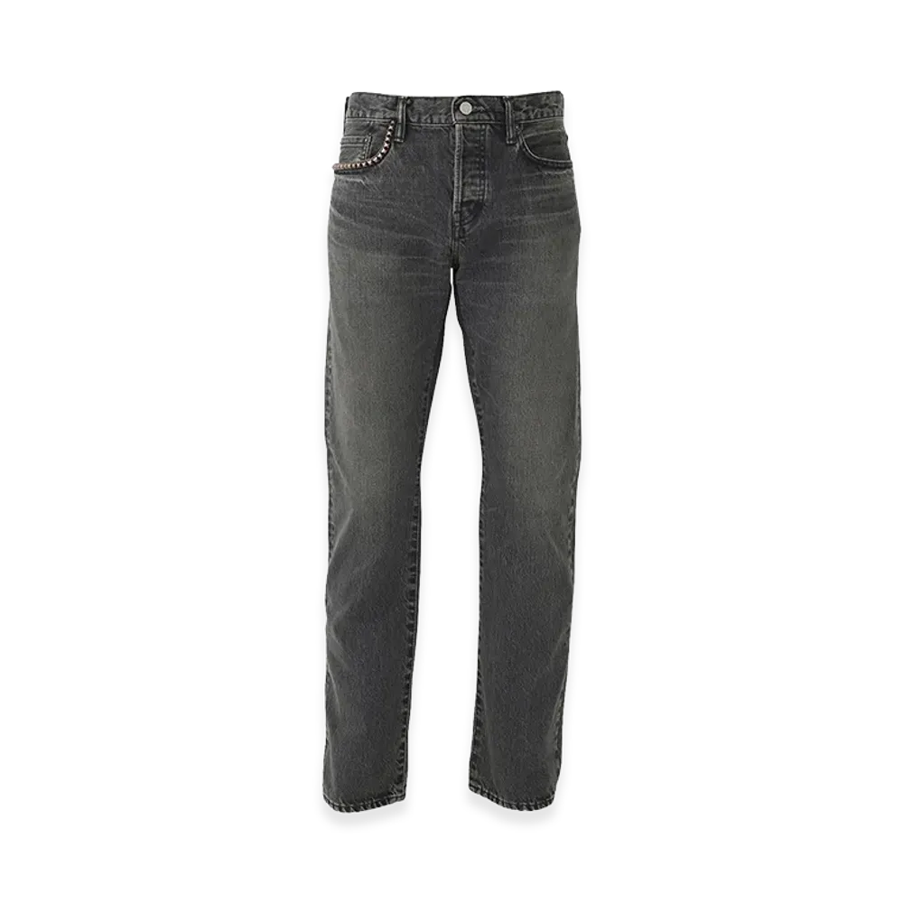 HYSTERIC GLAMOUR Hys SP Processed Slim Straight Denim Pants "Black"