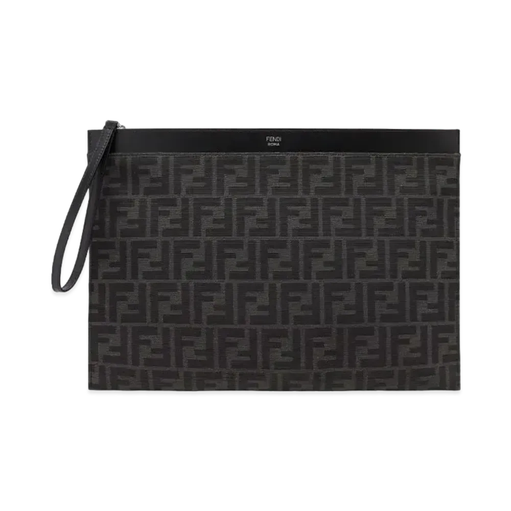 FENDI Large Flat FF Pouch "Black"
