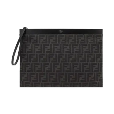 FENDI Large Flat FF Pouch "Black"