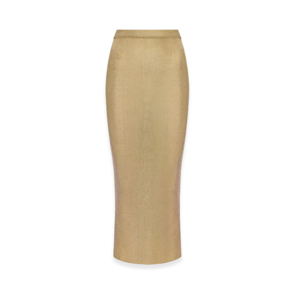 Dior Women's Or Mid-Length Skirt Ribbed "Gold"