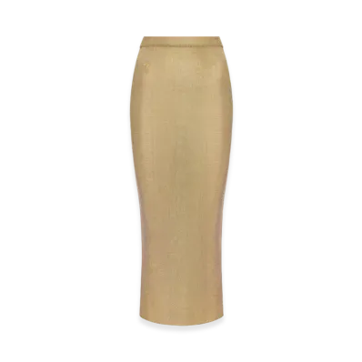 Dior Women's Or Mid-Length Skirt Ribbed "Gold"
