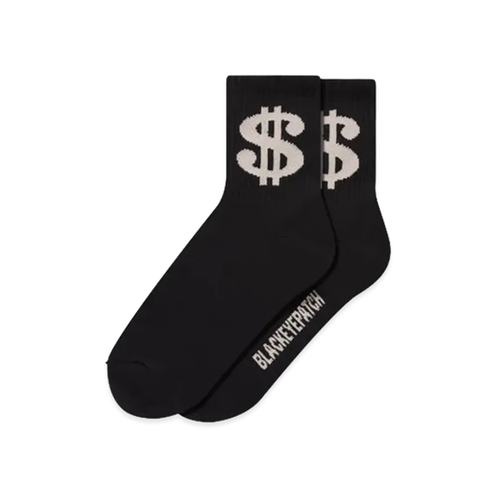 BlackEyePatch Dollar Sign Socks "Black/Gray"
