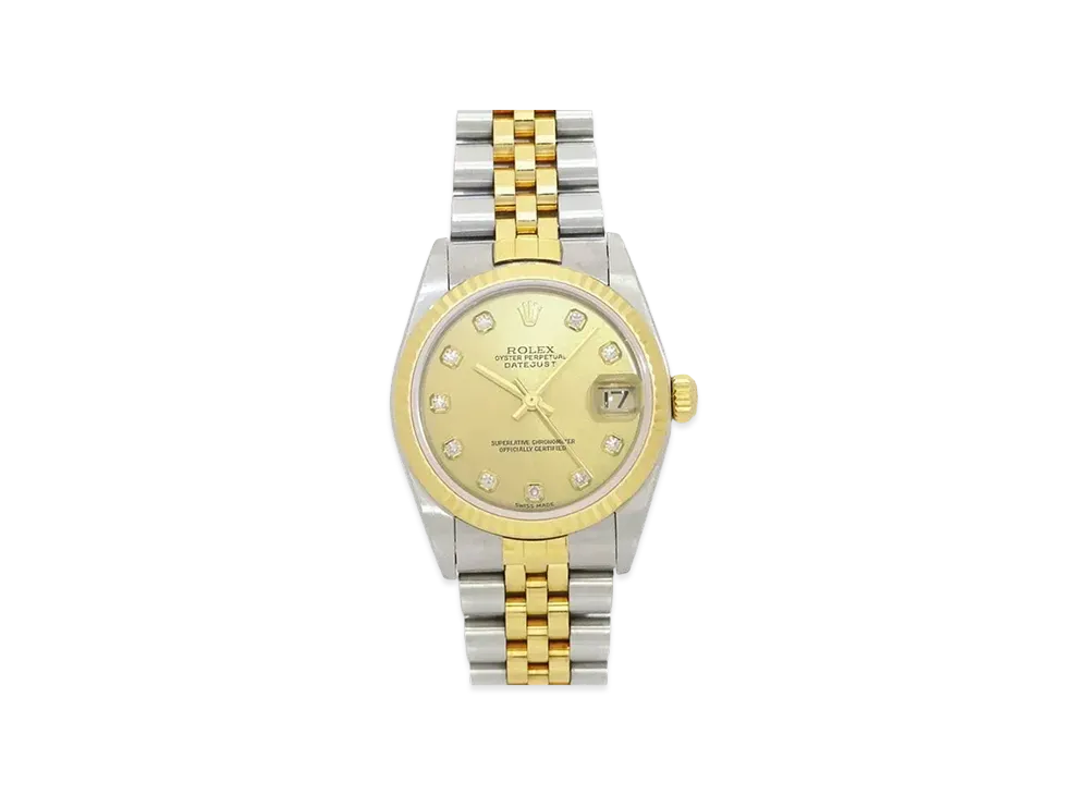ROLEX Datejust 10P Diamonds "Champagne/Stainless Steel/Yellow Gold"