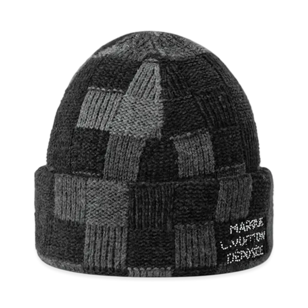 Louis Vuitton LV Crush Damoflage Beanie "Black Damoflage"