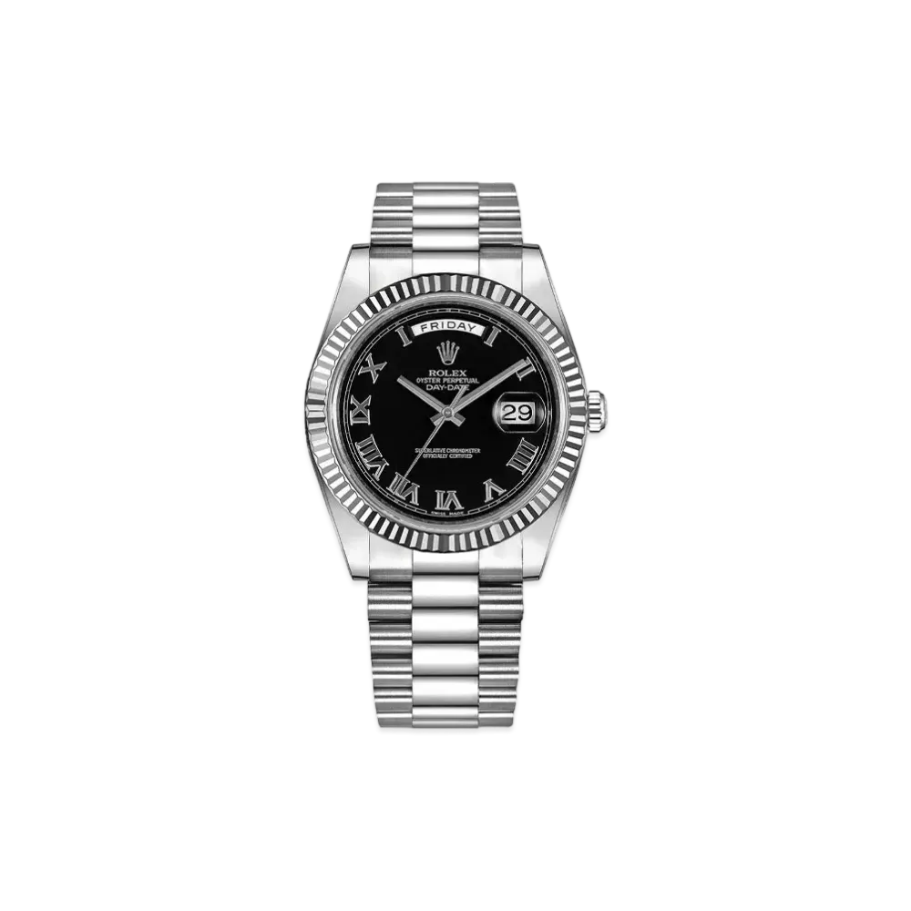 ROLEX Day-Date II "Black/White Gold"
