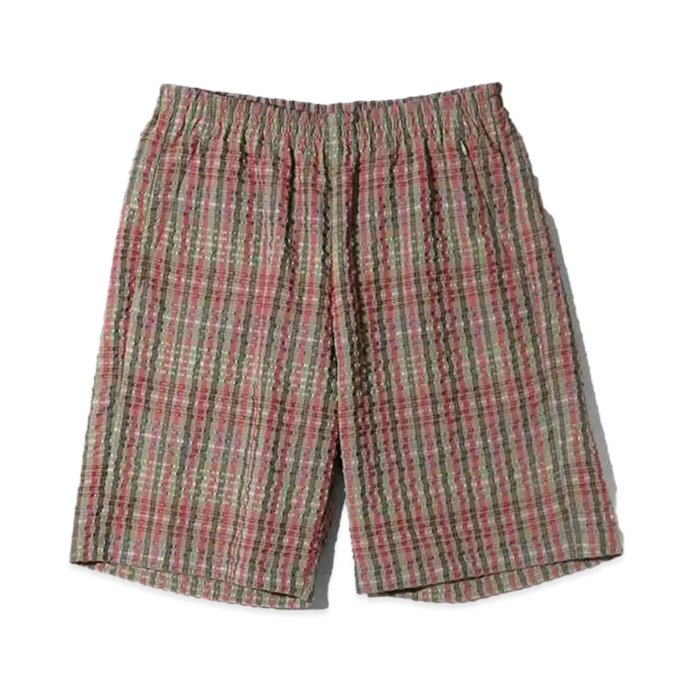 Needles Basketball Short - Pe/R Chiffon Sucker Plaid "Green"