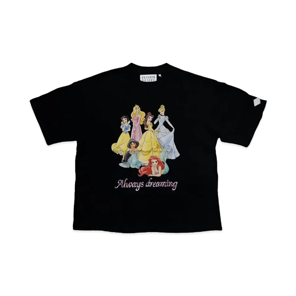 el conductorH SPANGLE DECORATED T-SHIRT 'PRINCESSES "BLACK"