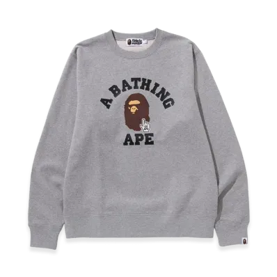A BATHING APE Go Ape Pointer College Crewneck "Gray"
