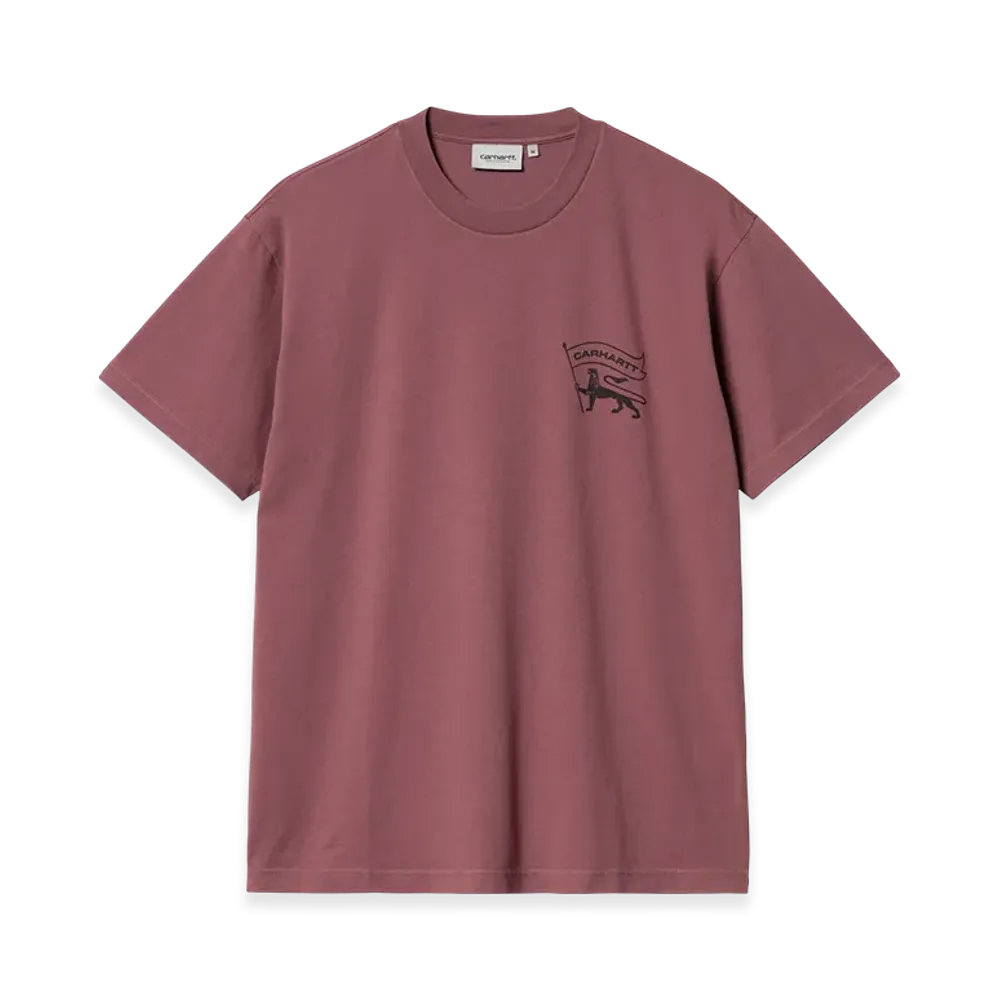 Carhartt WIP S/S Stamp T-Shirt "Dusty Fuchsia/Black(Stone Washed)"