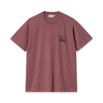Carhartt WIP S/S Stamp T-Shirt "Dusty Fuchsia/Black(Stone Washed)"