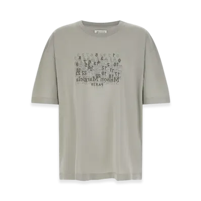 Maison Margiela Embroidered Cotton T-Shirt "Gray"