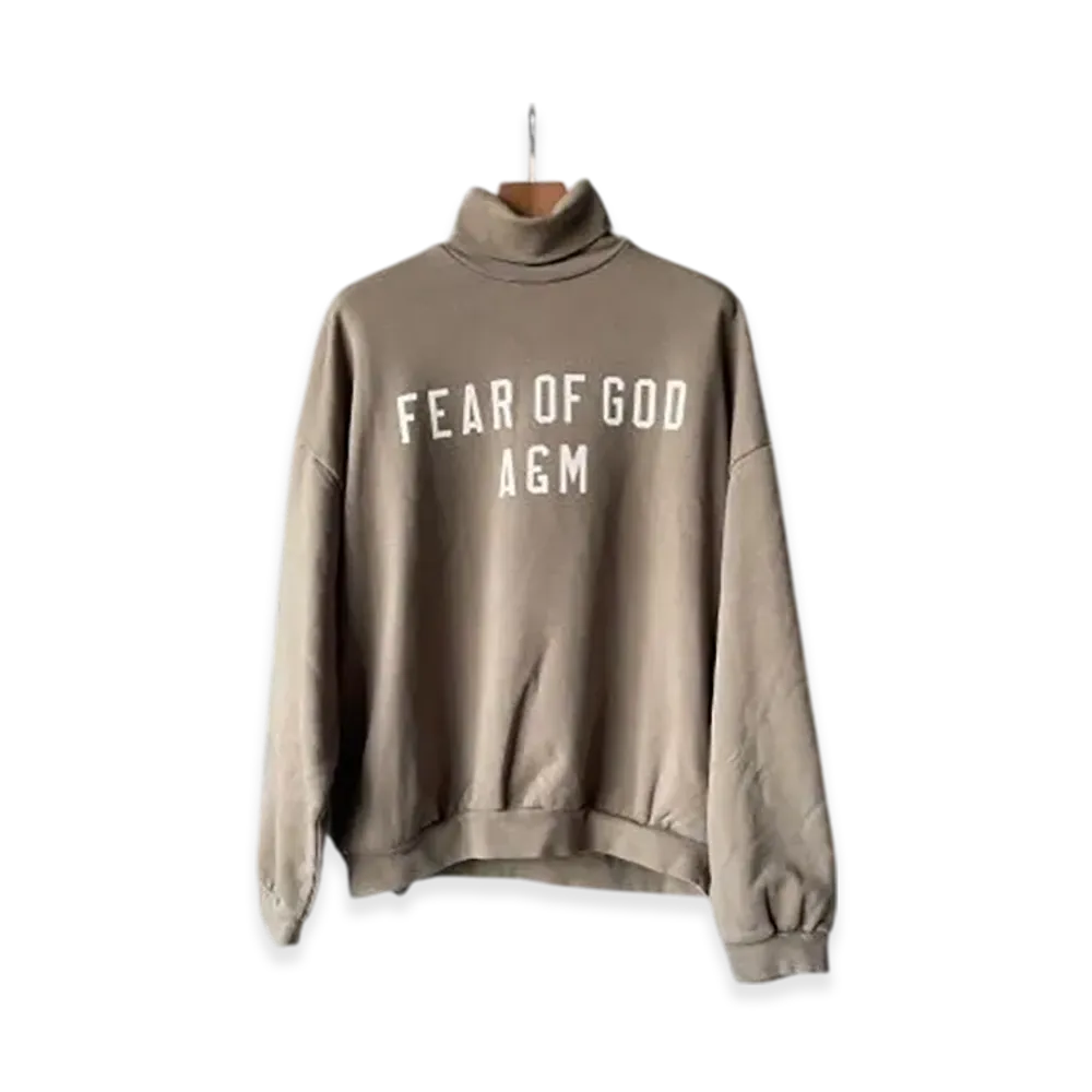 FEAR OF GOD ESSENTIALS Heavy Fleece Turtle Neck "Military"